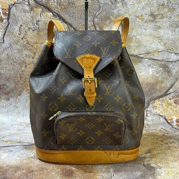 Louis Vuitton Montsouris MM Monogram Canvas Backpack Brown M51137 - Picture 1 of 13